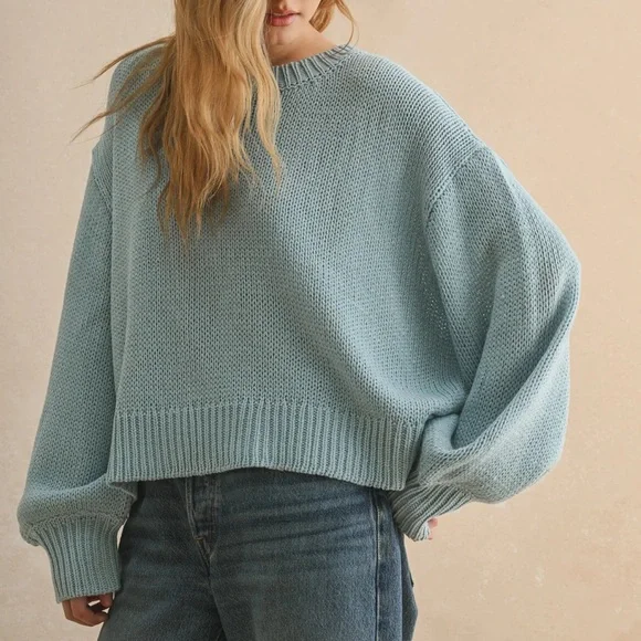 Ann Taylor Light Blue Crew Neck Sweater - Picture 1 of 4